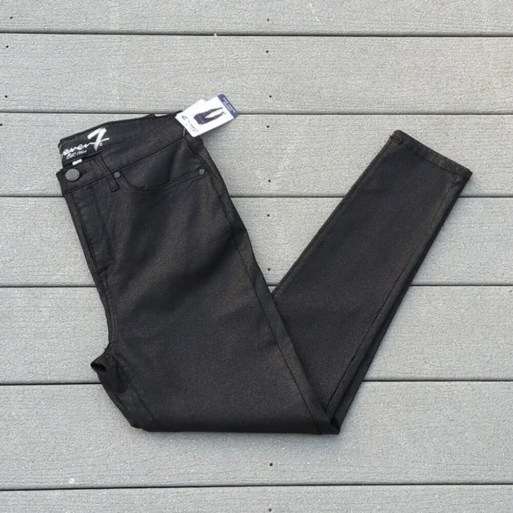 NWT Seven7 Ultra High Rise Skinny Sparkle Coated Jeans Size 12